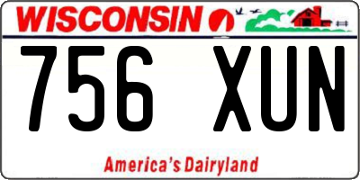 WI license plate 756XUN
