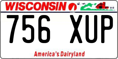 WI license plate 756XUP