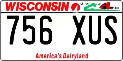 WI license plate 756XUS