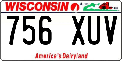 WI license plate 756XUV