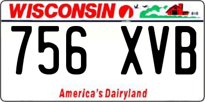 WI license plate 756XVB