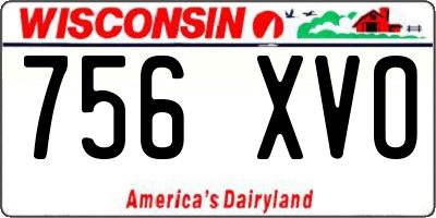 WI license plate 756XVO