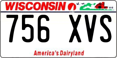 WI license plate 756XVS