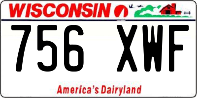 WI license plate 756XWF