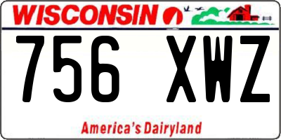 WI license plate 756XWZ