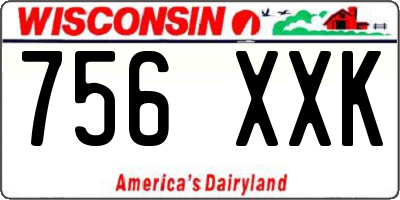 WI license plate 756XXK