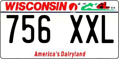 WI license plate 756XXL