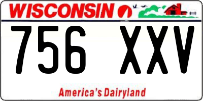 WI license plate 756XXV