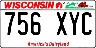 WI license plate 756XYC