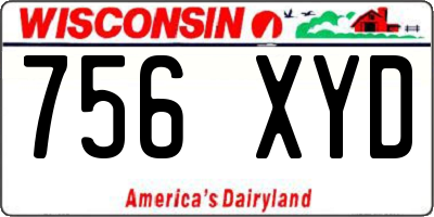 WI license plate 756XYD
