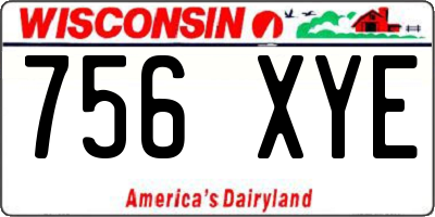 WI license plate 756XYE