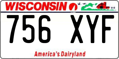 WI license plate 756XYF