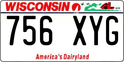 WI license plate 756XYG
