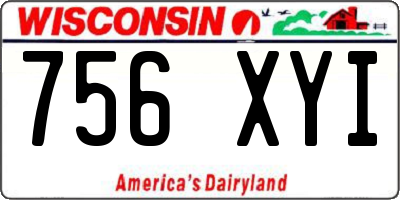 WI license plate 756XYI