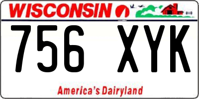 WI license plate 756XYK