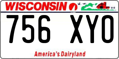 WI license plate 756XYO