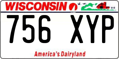 WI license plate 756XYP