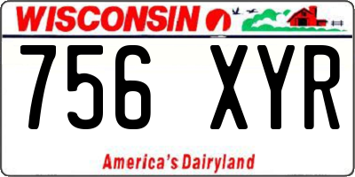 WI license plate 756XYR