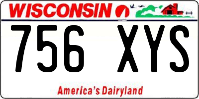 WI license plate 756XYS