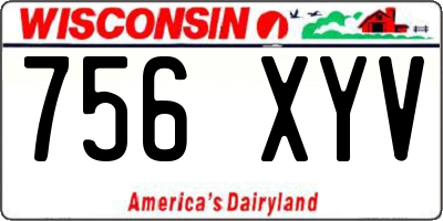 WI license plate 756XYV