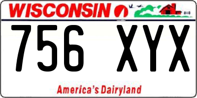 WI license plate 756XYX