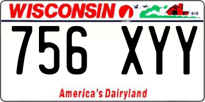 WI license plate 756XYY