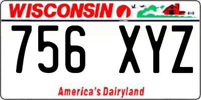 WI license plate 756XYZ