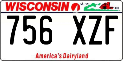 WI license plate 756XZF