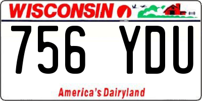 WI license plate 756YDU