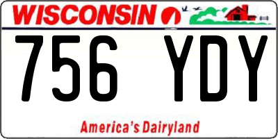 WI license plate 756YDY