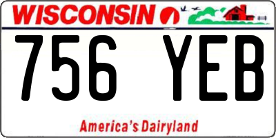 WI license plate 756YEB