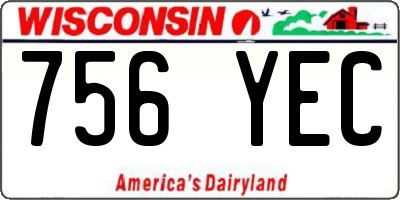 WI license plate 756YEC