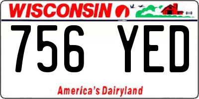 WI license plate 756YED