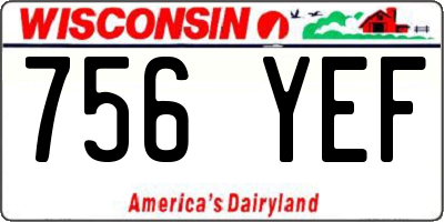 WI license plate 756YEF
