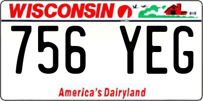 WI license plate 756YEG