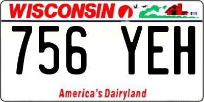 WI license plate 756YEH