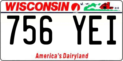 WI license plate 756YEI