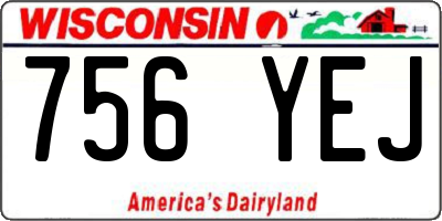WI license plate 756YEJ