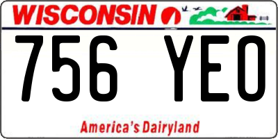 WI license plate 756YEO