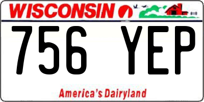 WI license plate 756YEP