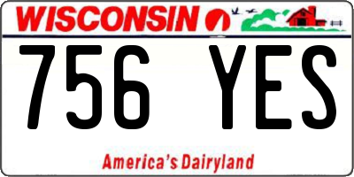 WI license plate 756YES
