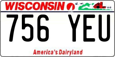 WI license plate 756YEU