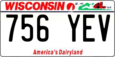 WI license plate 756YEV