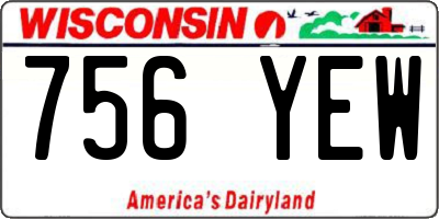 WI license plate 756YEW