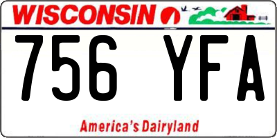 WI license plate 756YFA