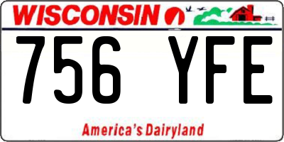 WI license plate 756YFE