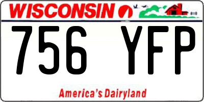 WI license plate 756YFP