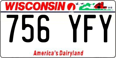 WI license plate 756YFY