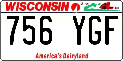 WI license plate 756YGF