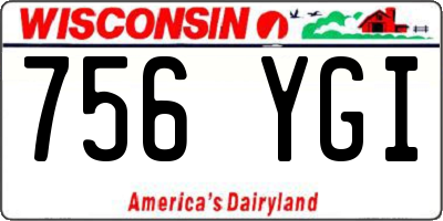 WI license plate 756YGI
